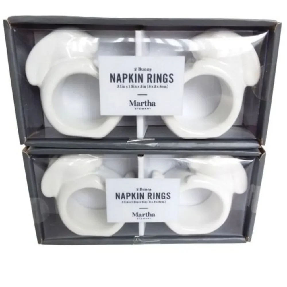 Martha Stewart Stoneware Bunny Napkin Rings
